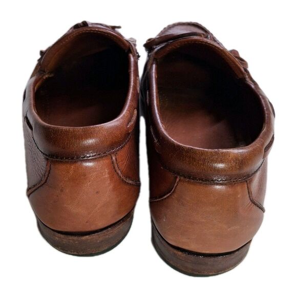 Allen Edmonds 9.5 Brown Double Kiltie Tassel Tie Loafers Shoes Leather Preppy main image 6